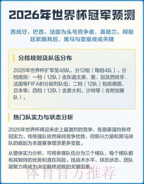 2026年世界杯赛事预测全面解析平台